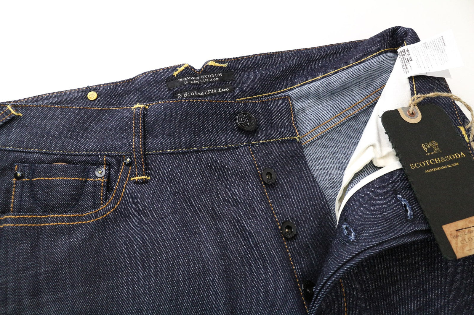 MAISON SCOTCH Women's W27 Dark Blue Non-Stretch Carrot Slim Jeans Buttoned