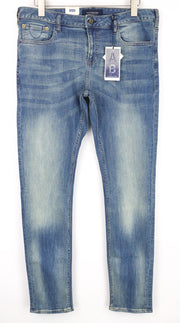 SCOTCH & SODA Skim Men's W34/L34 Blue Skinny Stretch Zippered Faded Jeans