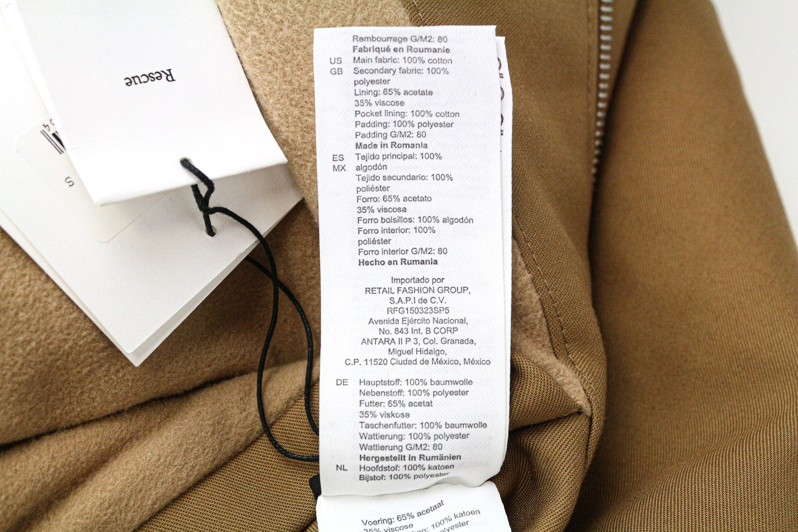 SANDRO Men's Jacket S Camel Brown Hooded Parka Cotton Lined Casual Outerwear