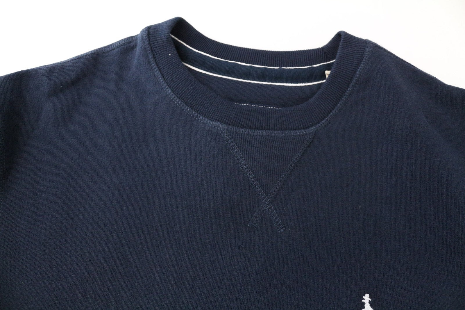 JACK WILLS Men's Sweatshirt S Navy Blue Crew Neck Cotton Jersey Fleece Pullover
