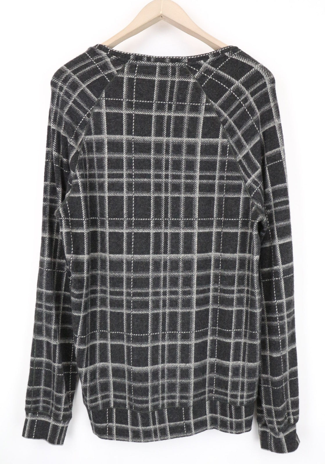 SCOTCH & SODA Women Sweatshirt ~S Grey Tartan Checked Melange Round Neck Casual