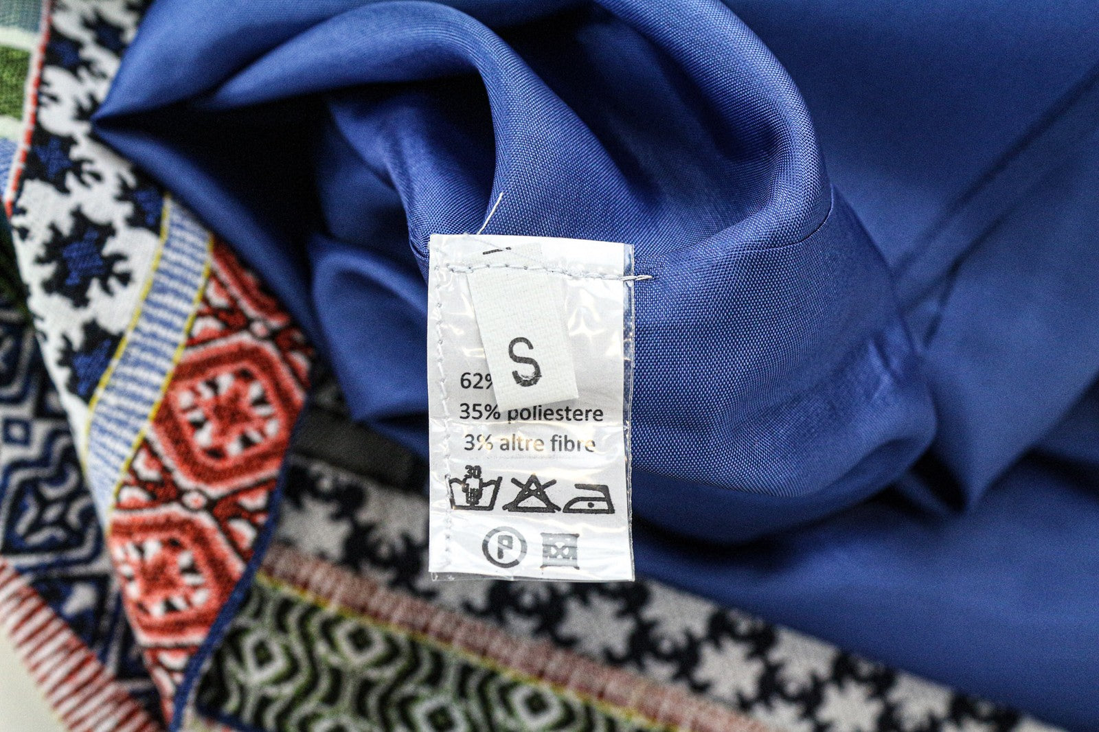 HANITA Women's Dress S Blue Mini Bandeau Pleated Patterned Open Back Buttoned