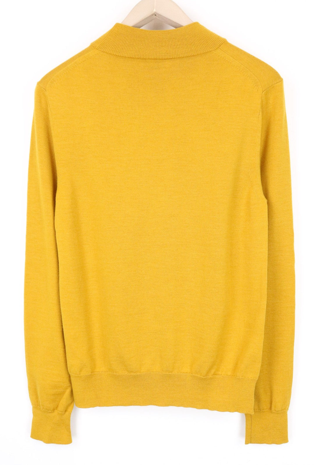 SANDRO Men's Jumper XS Mustard Yellow Pure Wool Knit Crew Neck Pullover