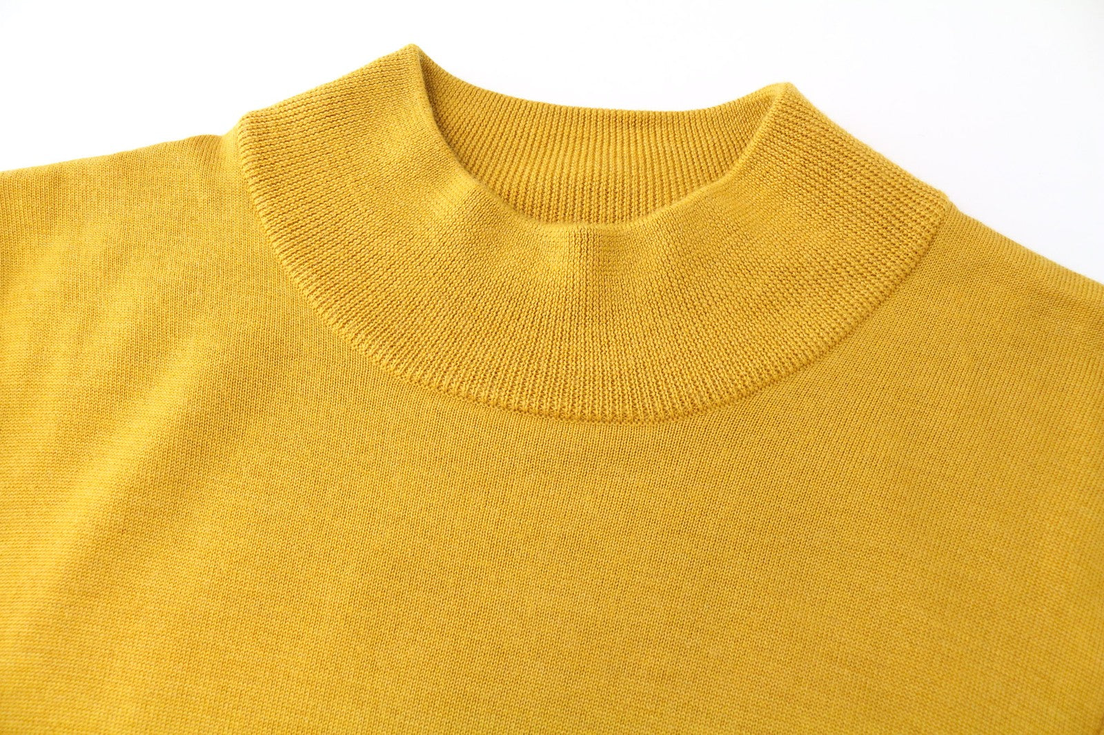 SANDRO Men's Jumper XS Mustard Yellow Pure Wool Knit Crew Neck Pullover