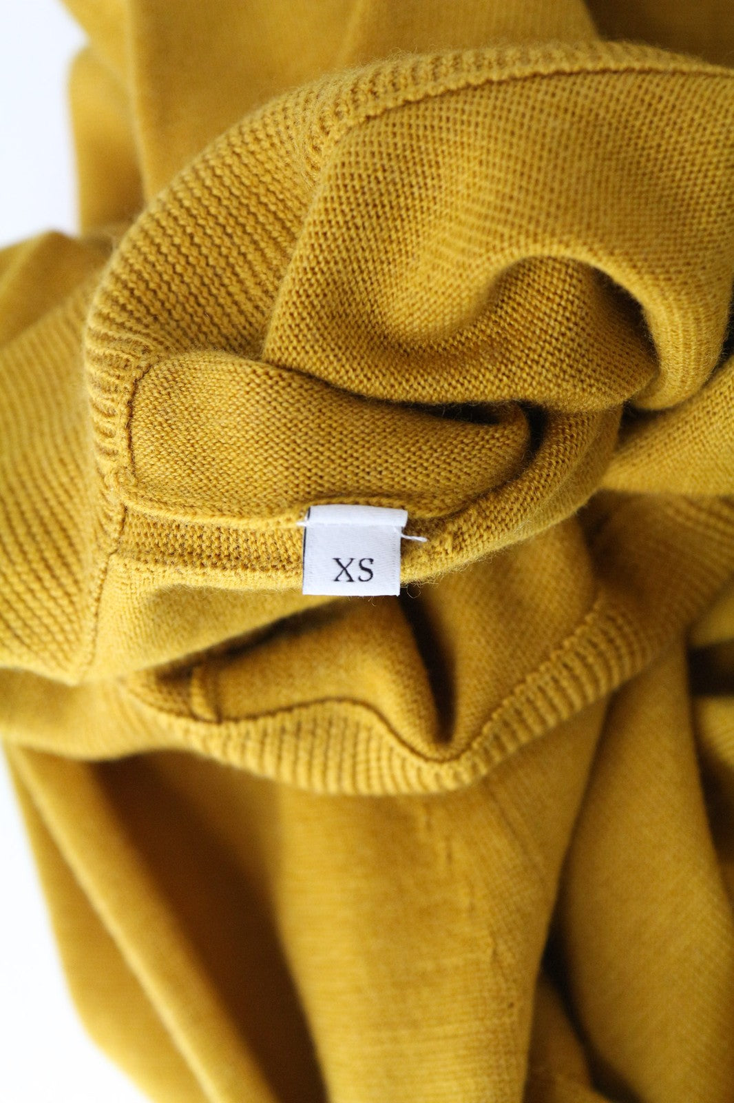 SANDRO Men's Jumper XS Mustard Yellow Pure Wool Knit Crew Neck Pullover