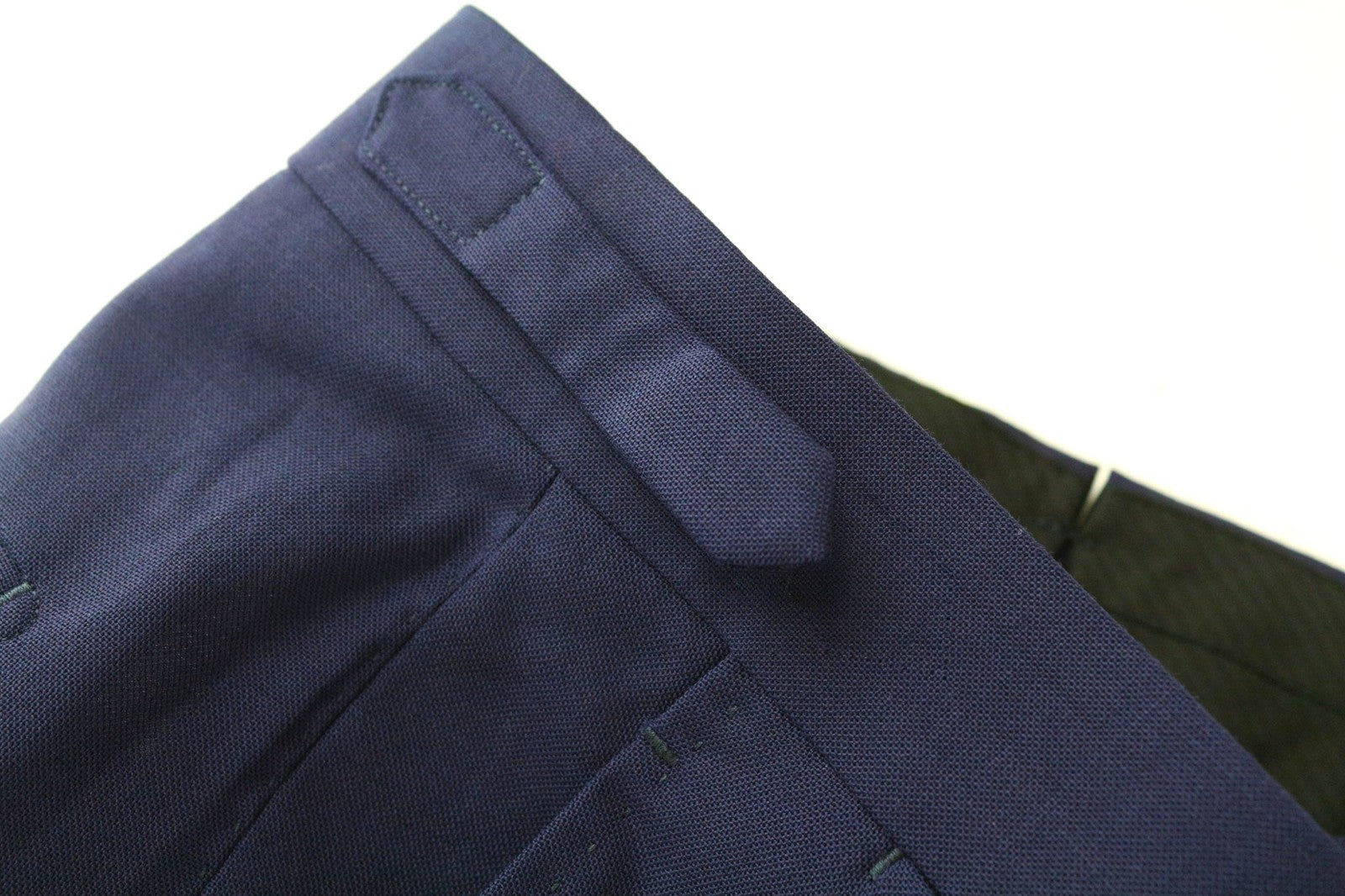 SUITSUPPLY Brescia Men's Trousers UK42R Navy Blue Slim Wool Melange Turn-Up Hem