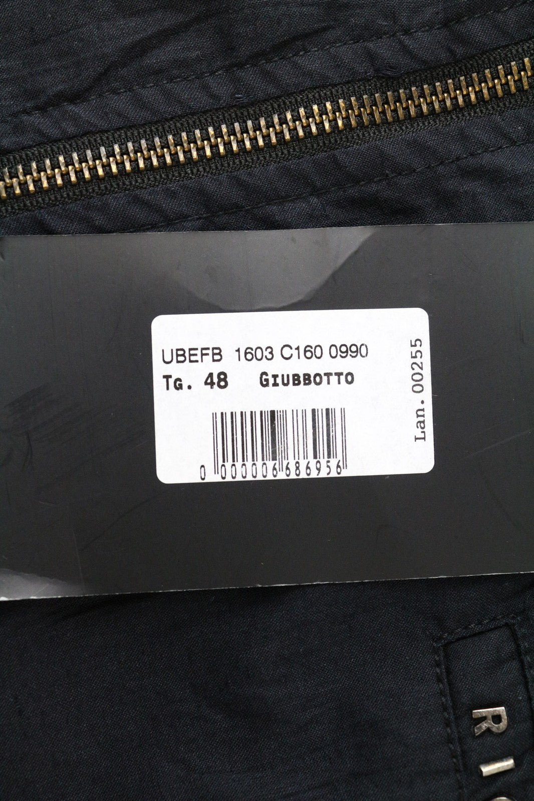 RICHMOND Men's Jacket IT48 Black Cotton Blend Lightweight Designer Windbreaker