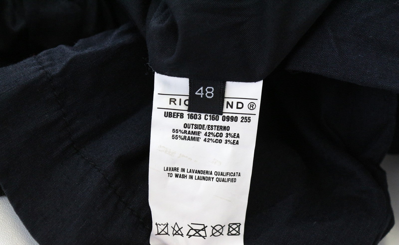 RICHMOND Men's Jacket IT48 Black Cotton Blend Lightweight Designer Windbreaker