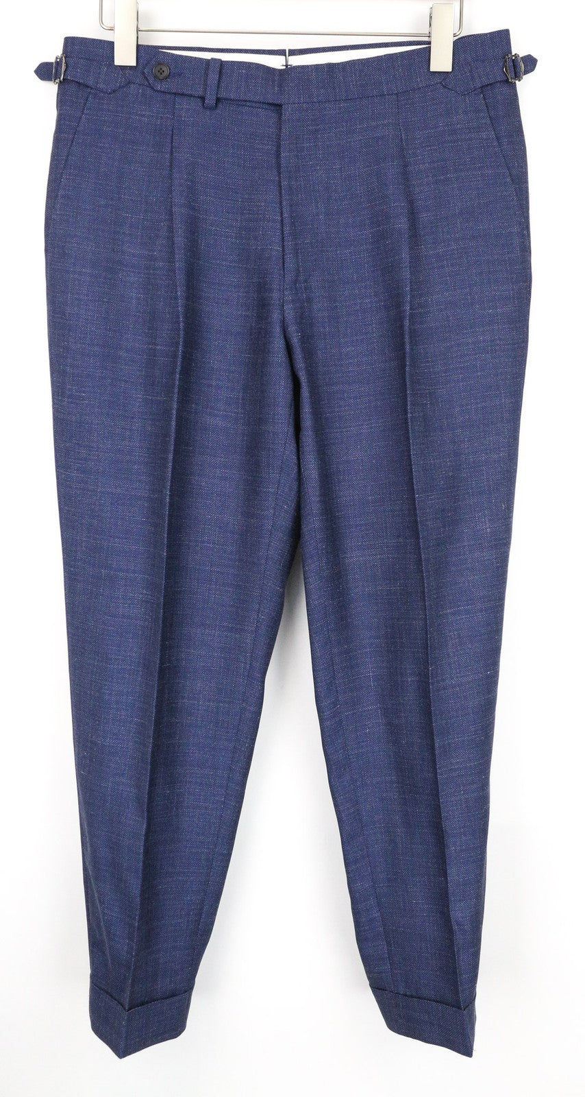SUITSUPPLY Vigo Men's Trousers UK40S Blue Slim Fit Birdseye Check Wool Silk