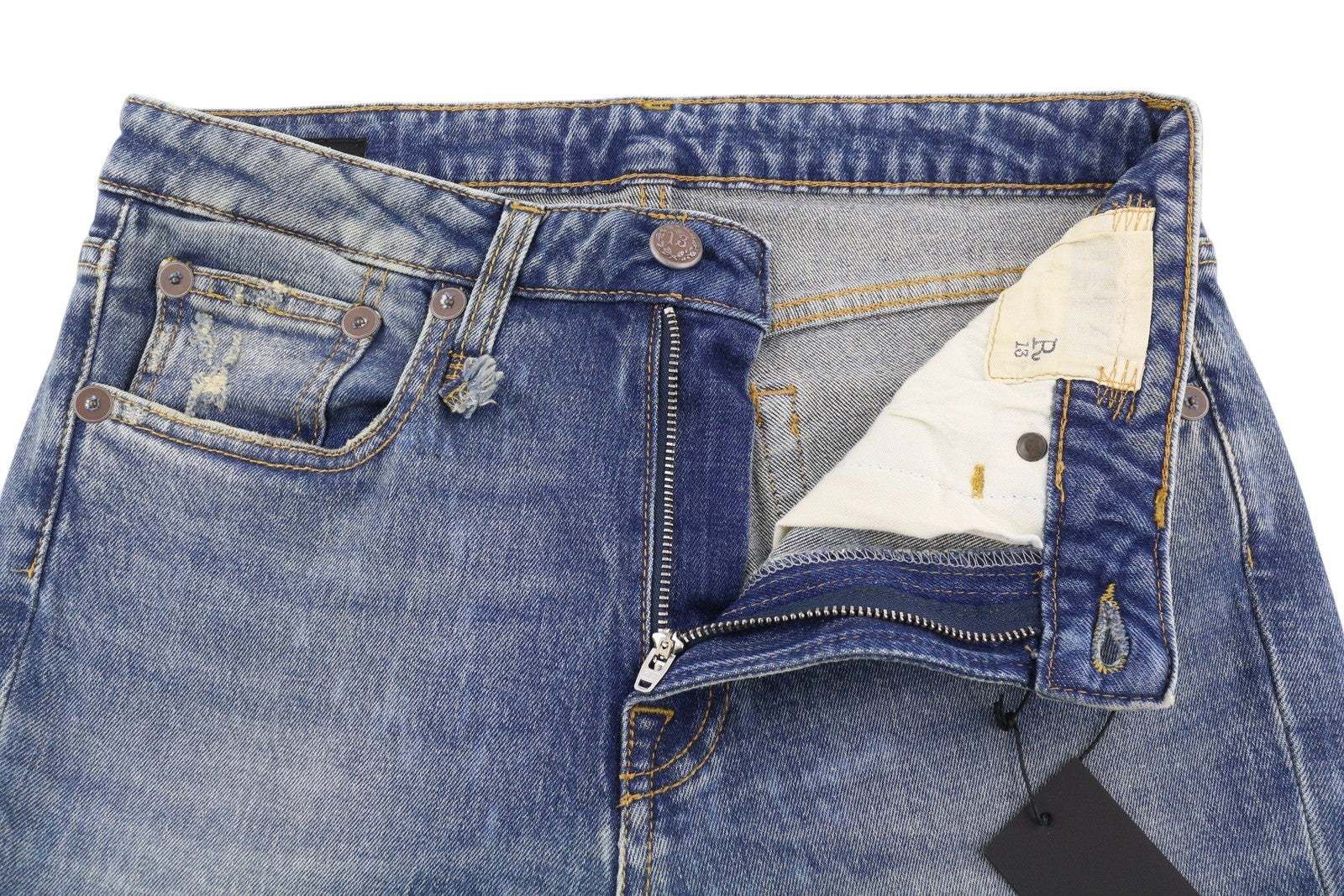 R13 Kick Fit Women Jeans 27 Kelly Stretch Washed Faded Ankle Cropped RRP€699