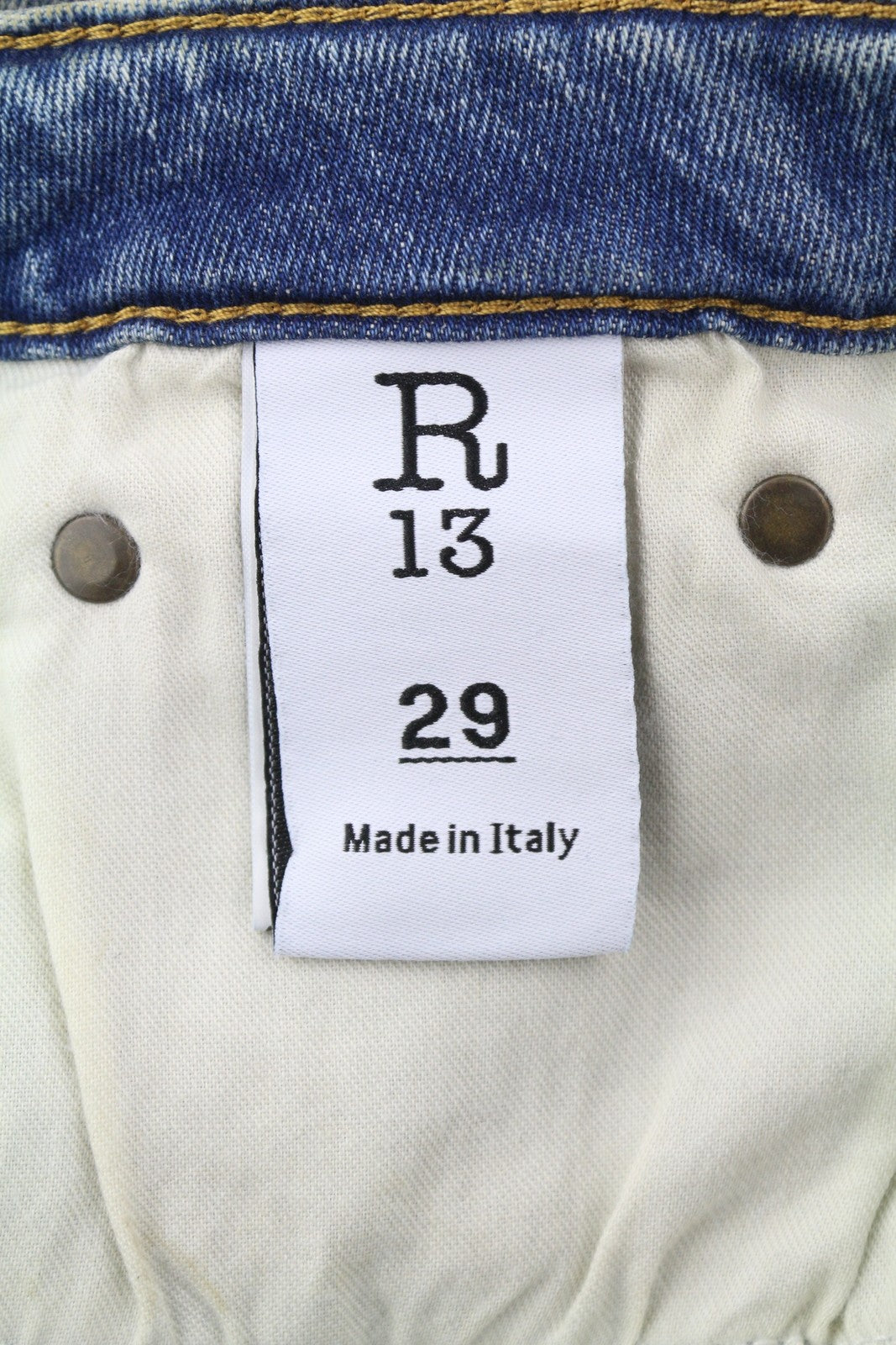 R13 Kick Fit Women Jeans 29 Kelly Stretch Washed Faded Ankle Cropped RRP€699