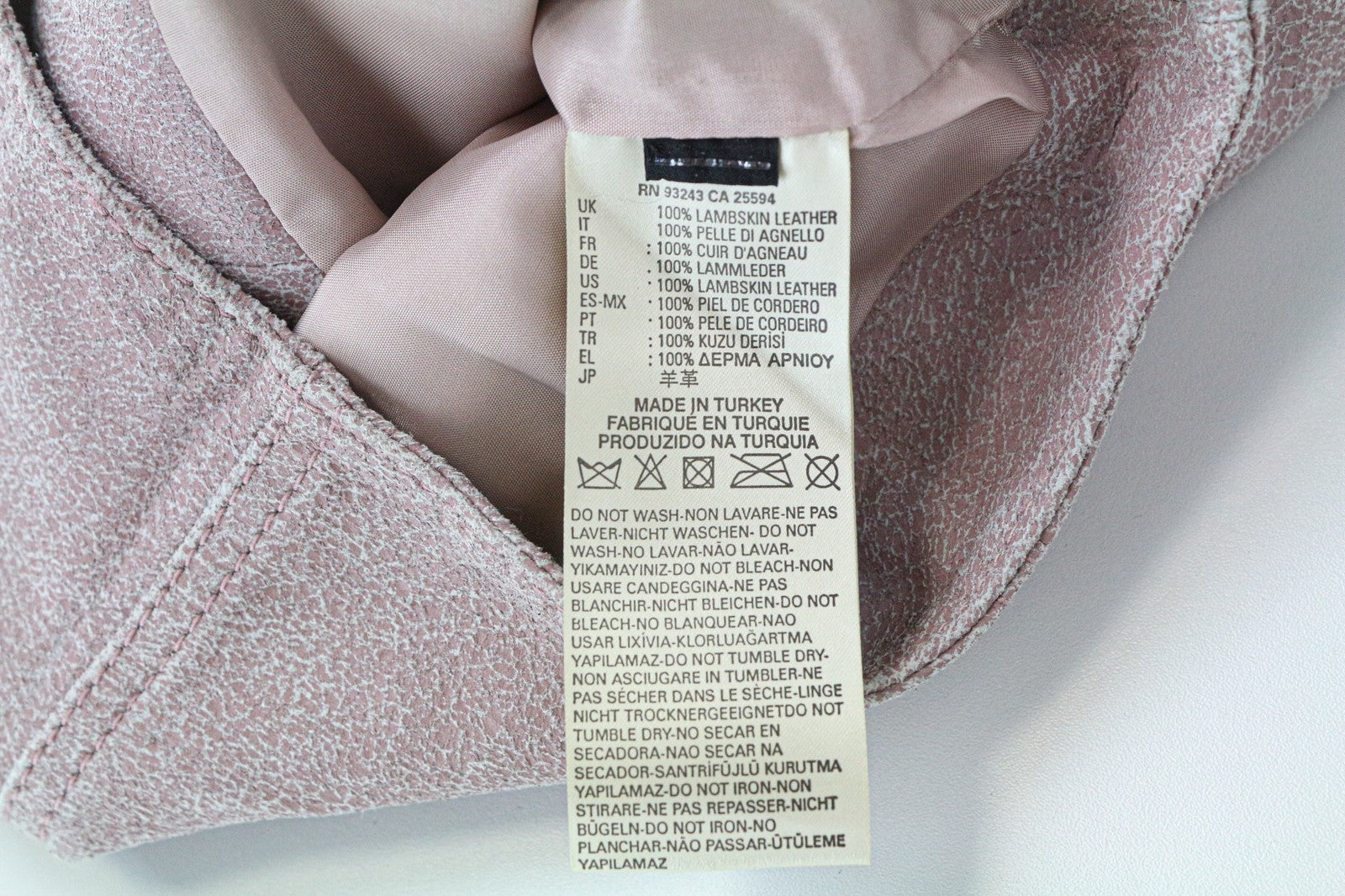 DIESEL Women's  XS Pink Sleeveless Lambskin Leather Vest with Belted Waist