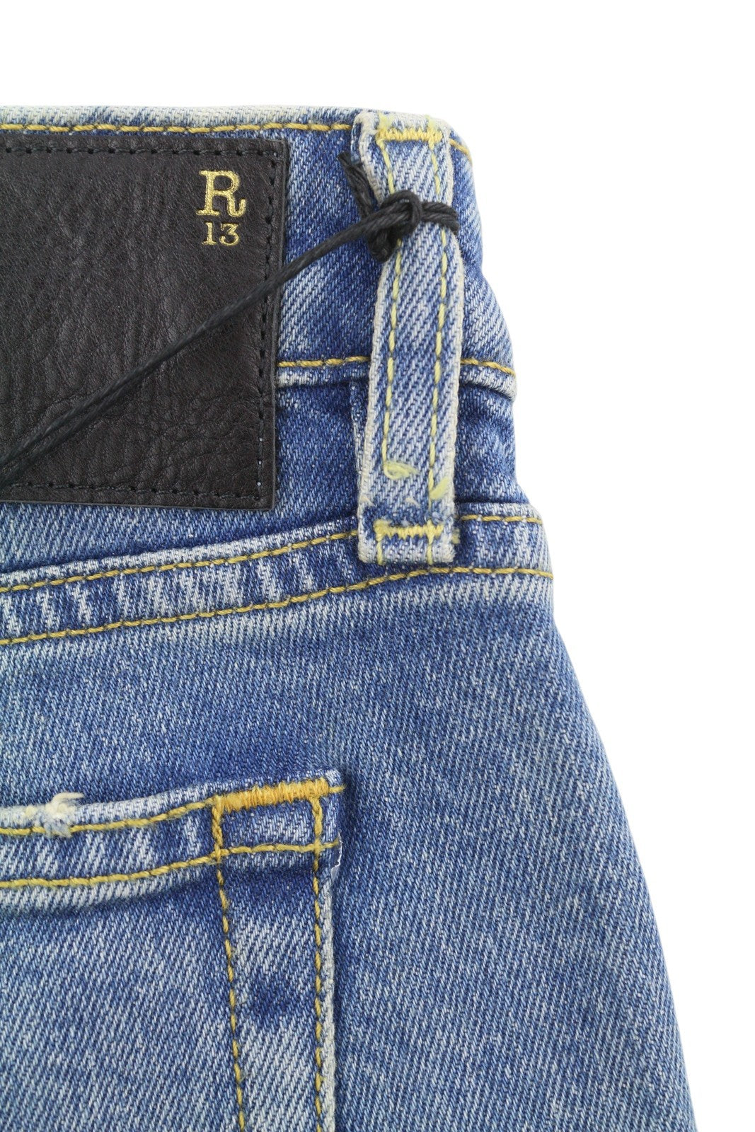 R13 Kick Fit Women Jeans 28 Jasper Stretch Washed Faded Ankle Cropped Denim