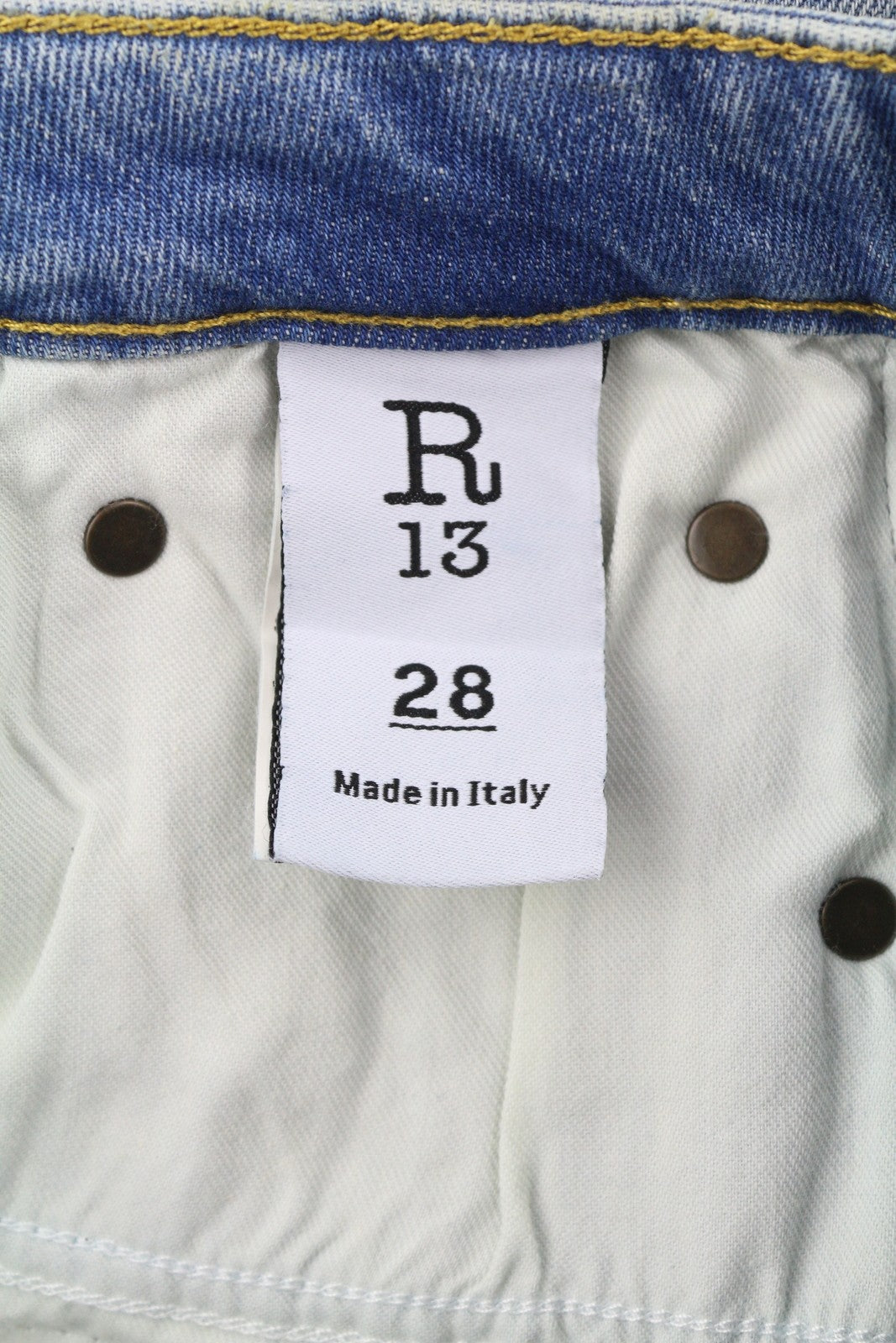 R13 Kick Fit Women Jeans 28 Jasper Stretch Washed Faded Ankle Cropped Denim