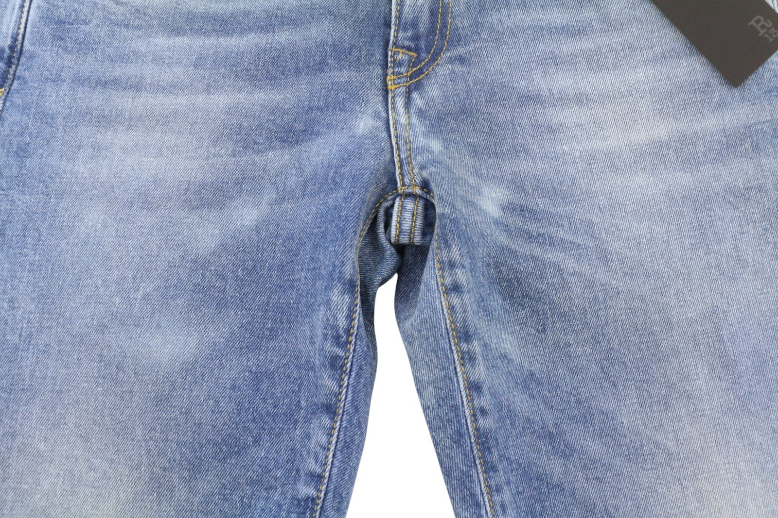 R13 Boy Straight W Rips Women Jeans 26 Jasper Stretch Faded Washed Cropped Denim