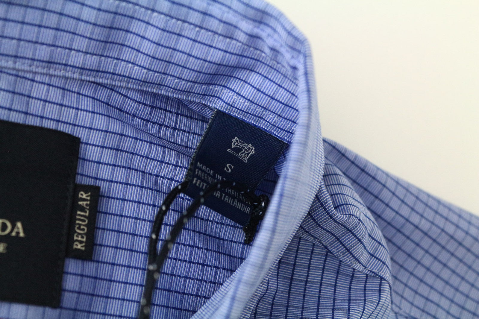 SCOTCH & SODA Men's Shirt S Blue Check Print Cotton Button-Up Casual Long Sleeve