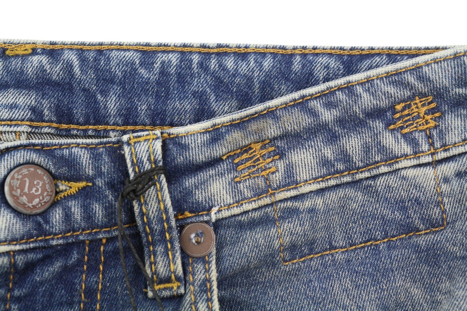 R13 Kick Fit Women Jeans 26 Kelly Stretch Washed Faded Ankle Length RRP€699