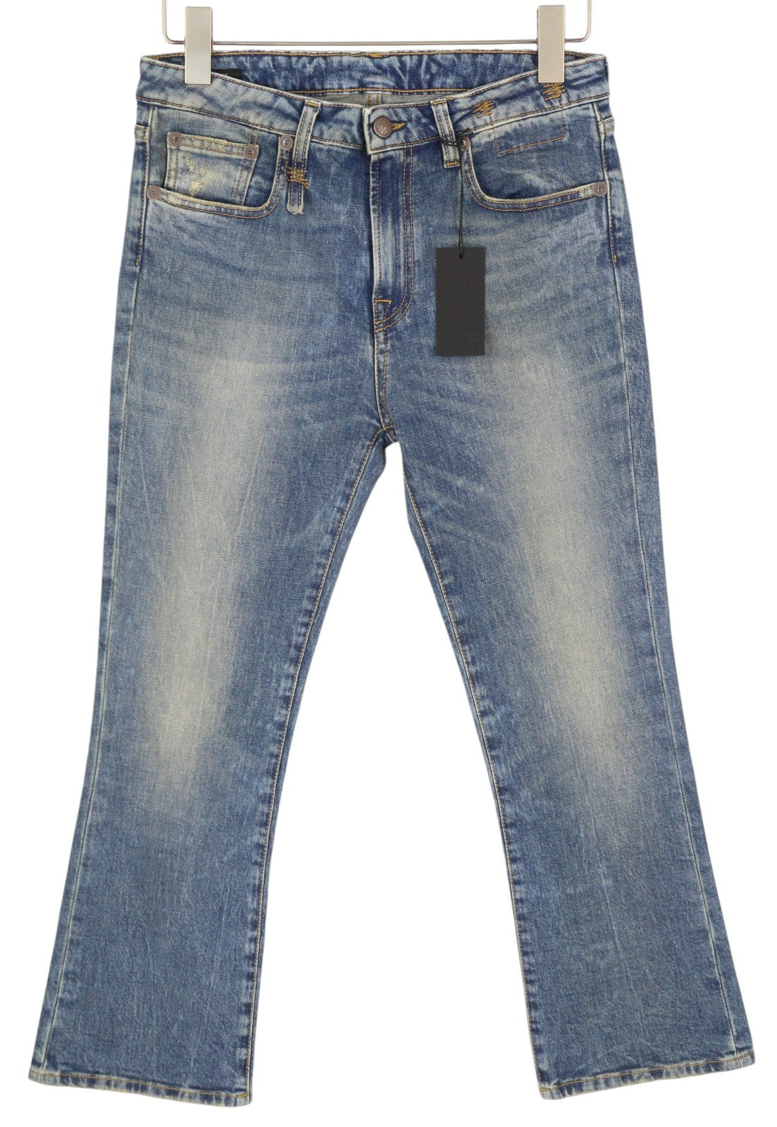 R13 Kick Fit Women Jeans 28 Kelly Stretch Washed Faded Ankle Length RRP€699