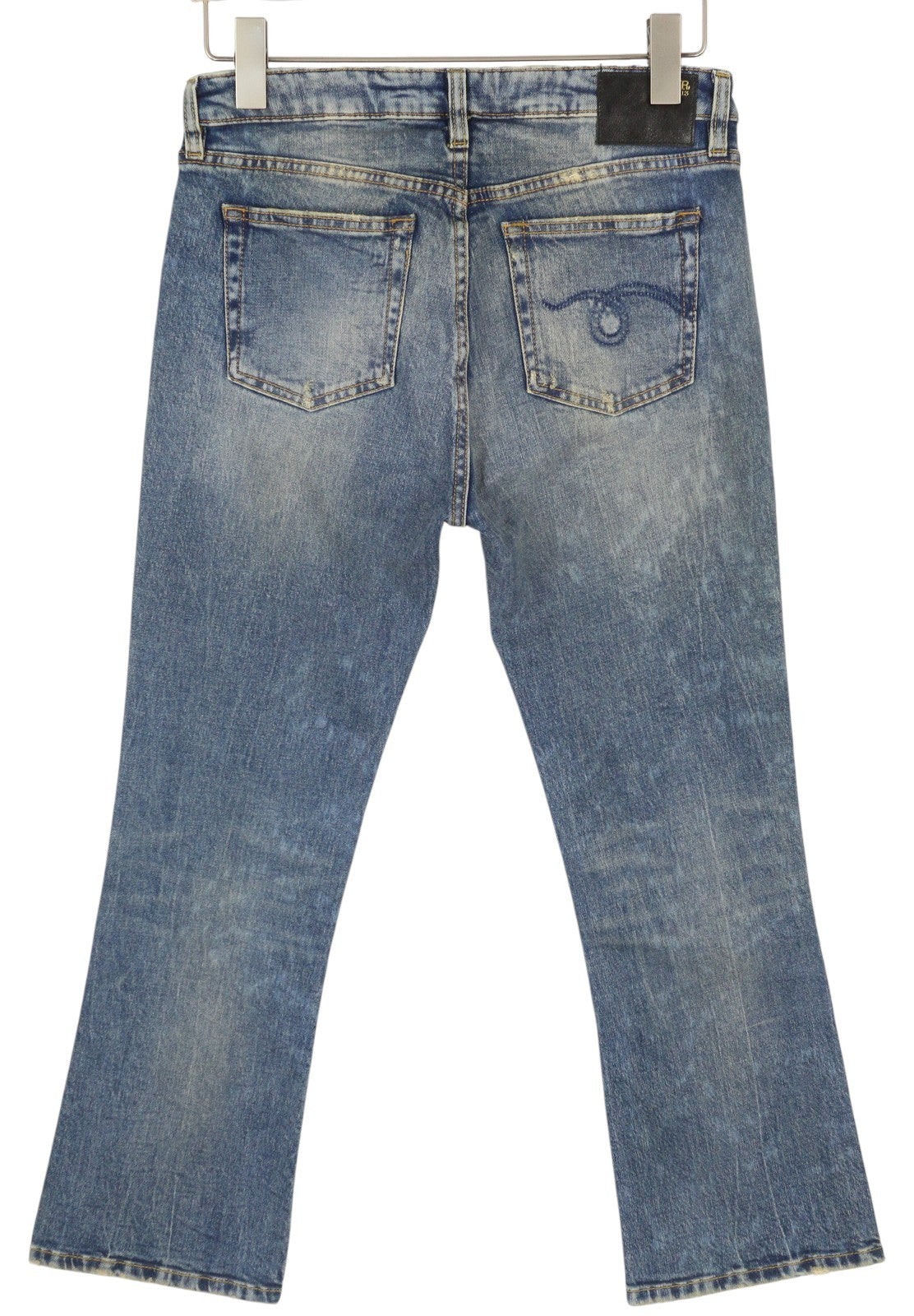 R13 Kick Fit Women Jeans 28 Kelly Stretch Washed Faded Ankle Length RRP€699