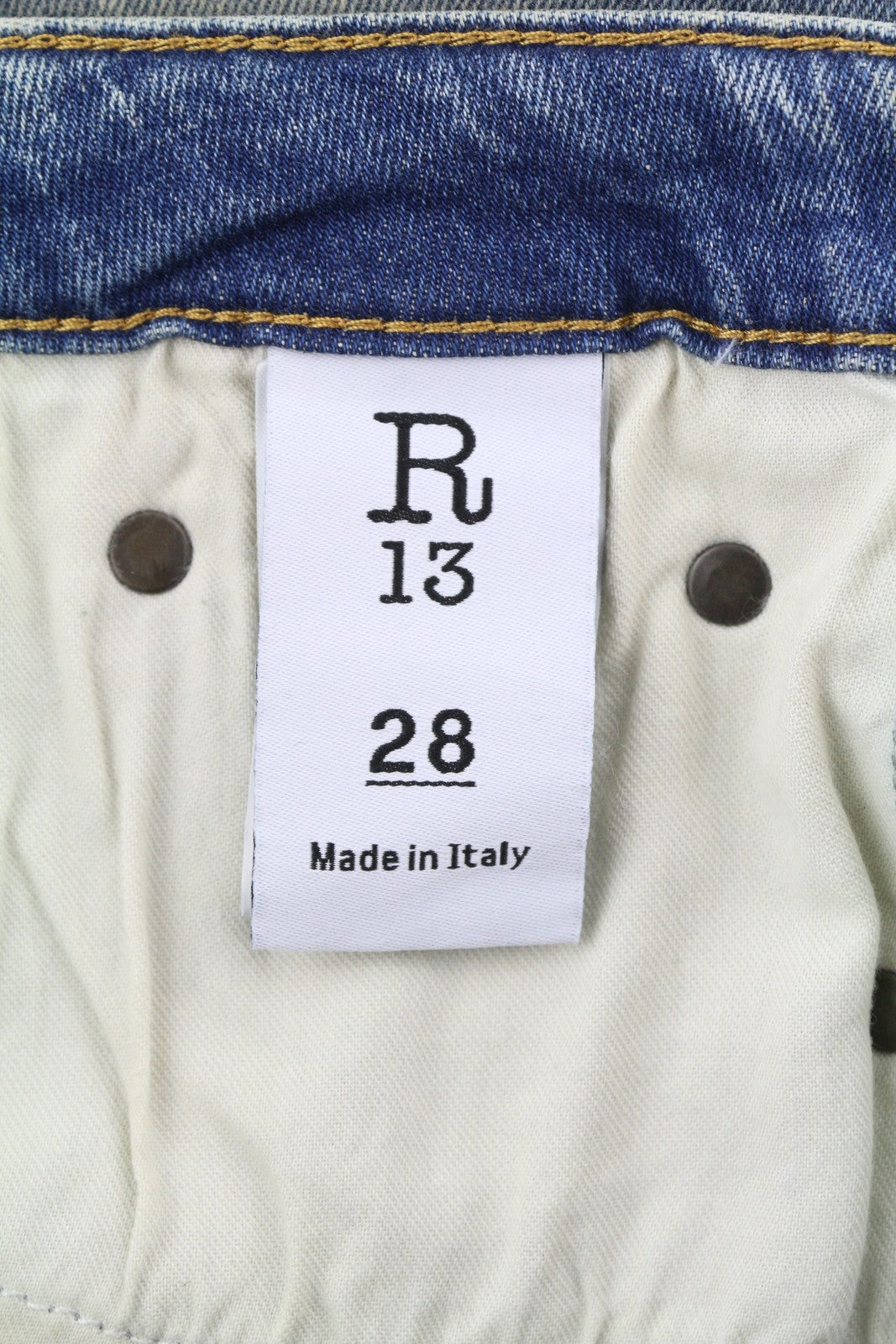 R13 Kick Fit Women Jeans 28 Kelly Stretch Washed Faded Ankle Length RRP€699