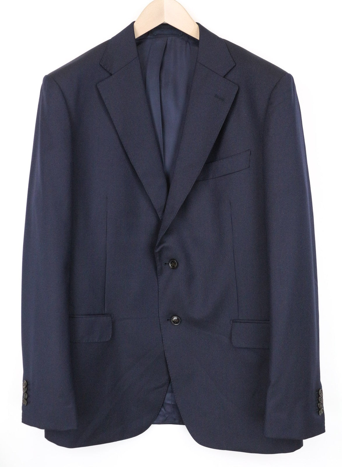 SUITSUPPLY Napoli Men's Blazer UK46L Navy Blue Pure Wool S110s Striped Classic