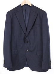 SUITSUPPLY Napoli Men's Blazer UK46L Navy Blue Pure Wool S110s Striped Classic