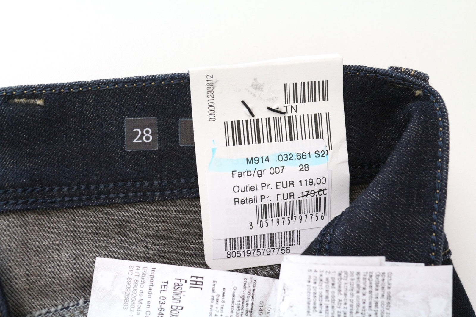 REPLAY Anbass Men's Jeans W28/L32 Dark Blue Slim Stretch Hyperflex+ Zipper Fly