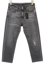 R13 Boyfriend Women Jeans 25 Vintage Grey Washed Faded Distress Ripped Denim