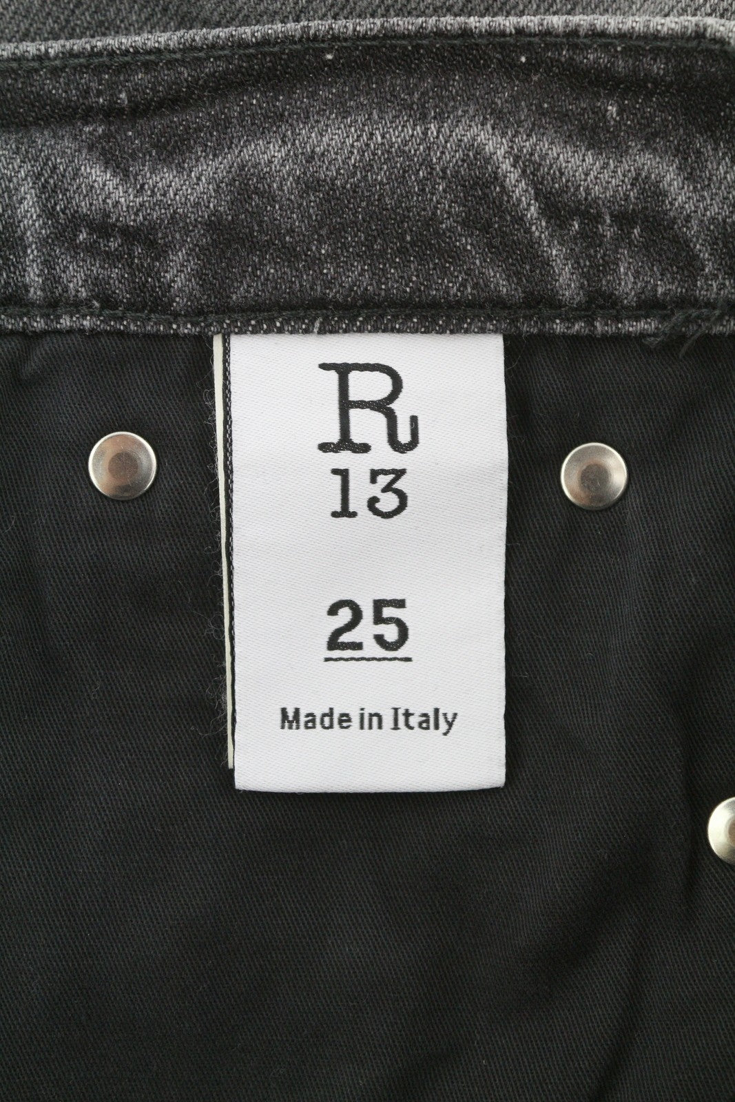 R13 Boyfriend Women Jeans 25 Vintage Grey Washed Faded Distress Ripped Denim