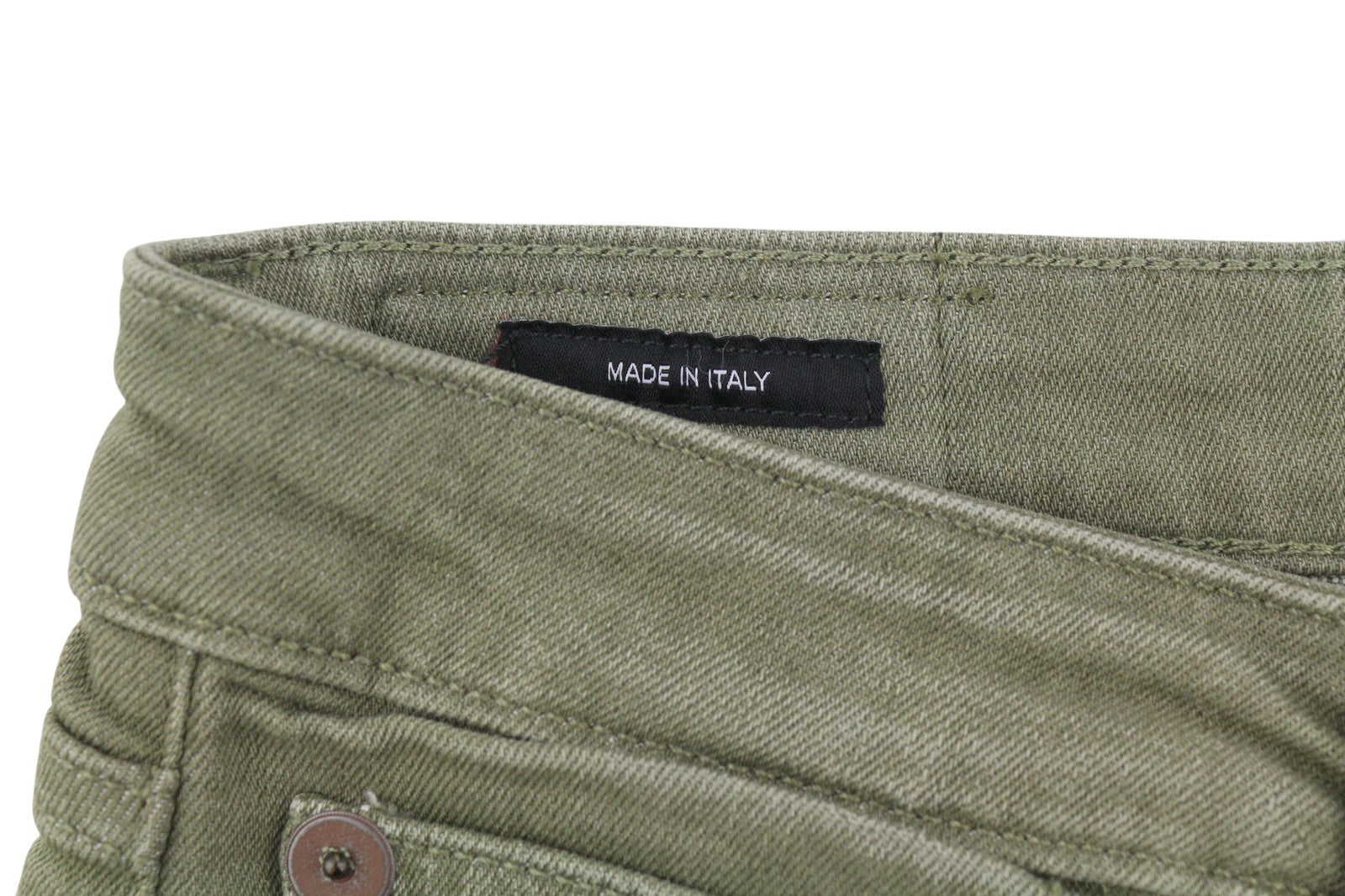R13 Kick Fit Women Jeans 27 Olive Green Stretch Faded Ankle Length Cropped Denim