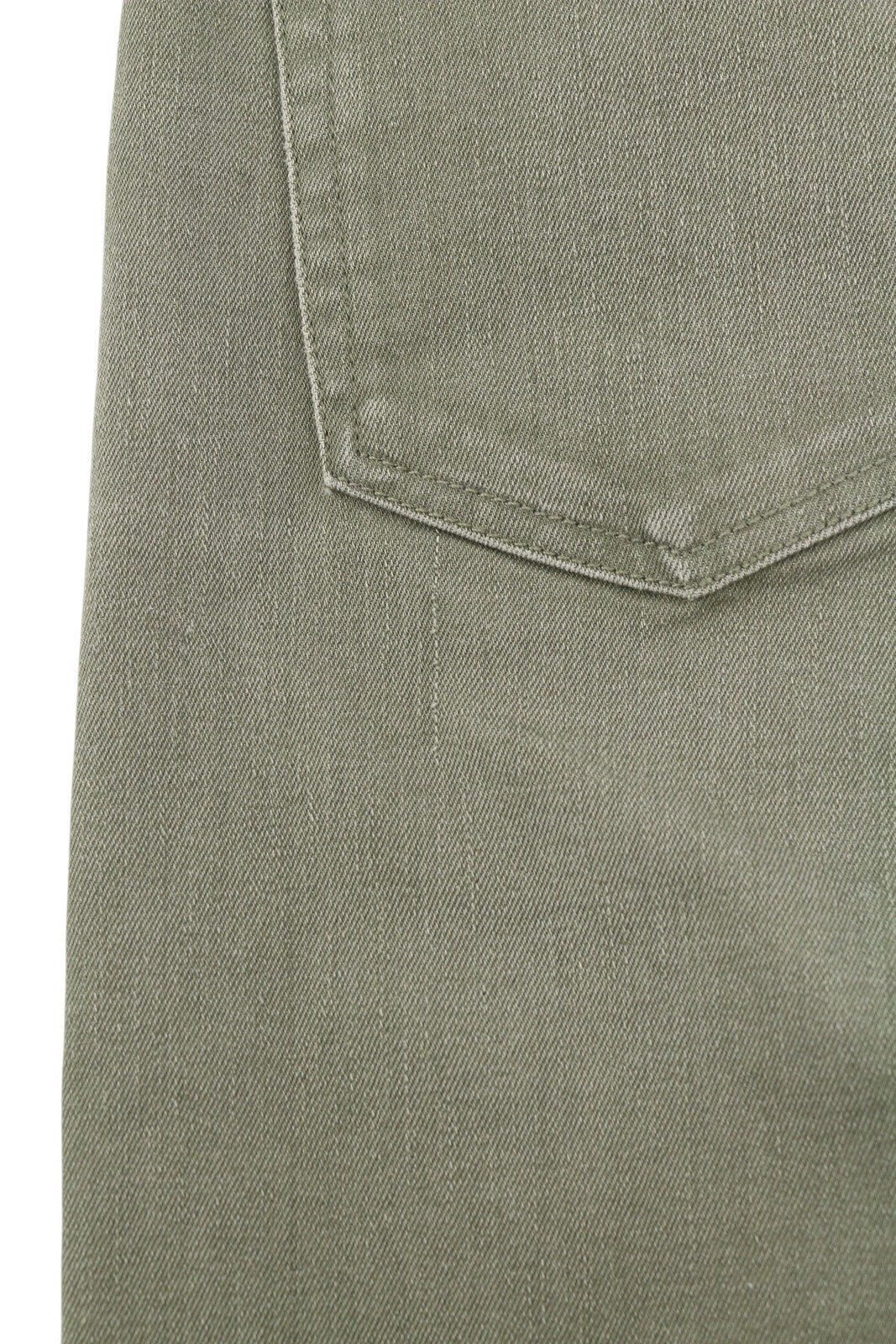 R13 Boy Straight Women Jeans 27 Olive Green Stretch Faded Ankle Length Cropped