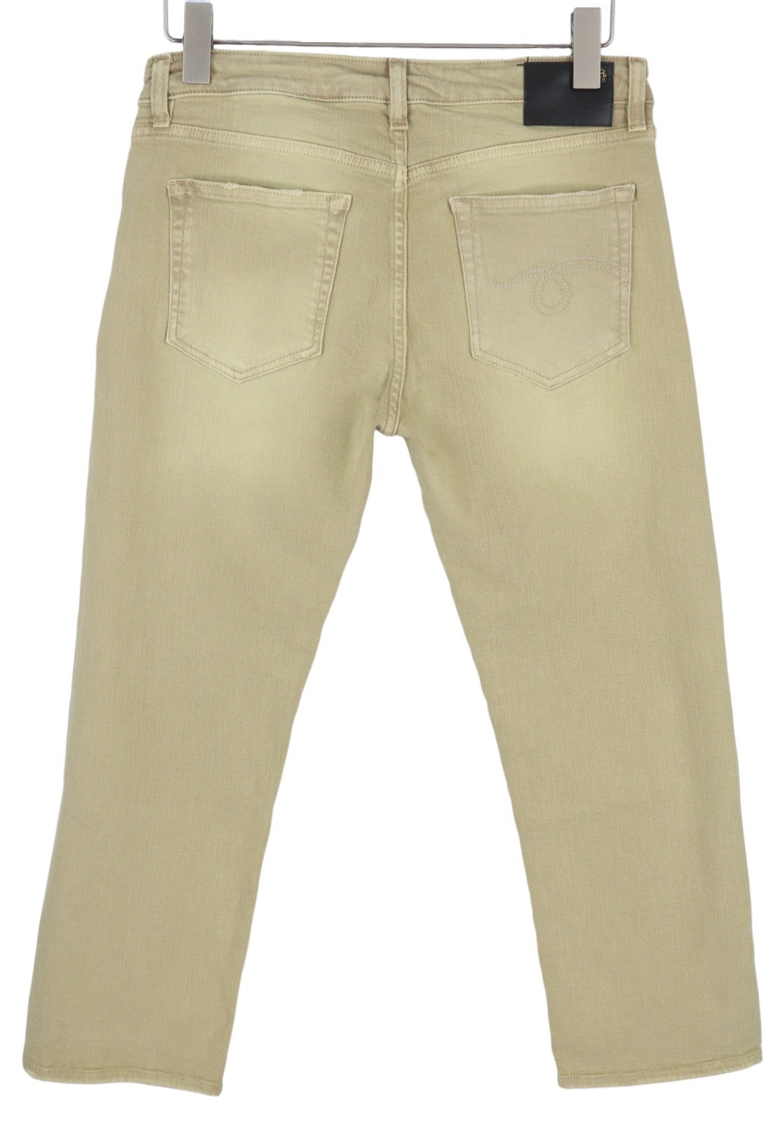 R13 Boy Straight Women Jeans 29 Khaki Stretch Denim Cropped Ankle Length RRP€699