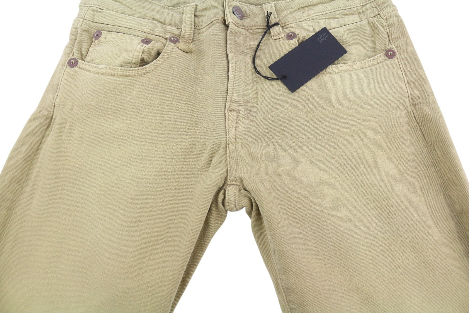 R13 Boy Straight Women Jeans 28 Khaki Stretch Cropped Ankled Light Denim RRP€699
