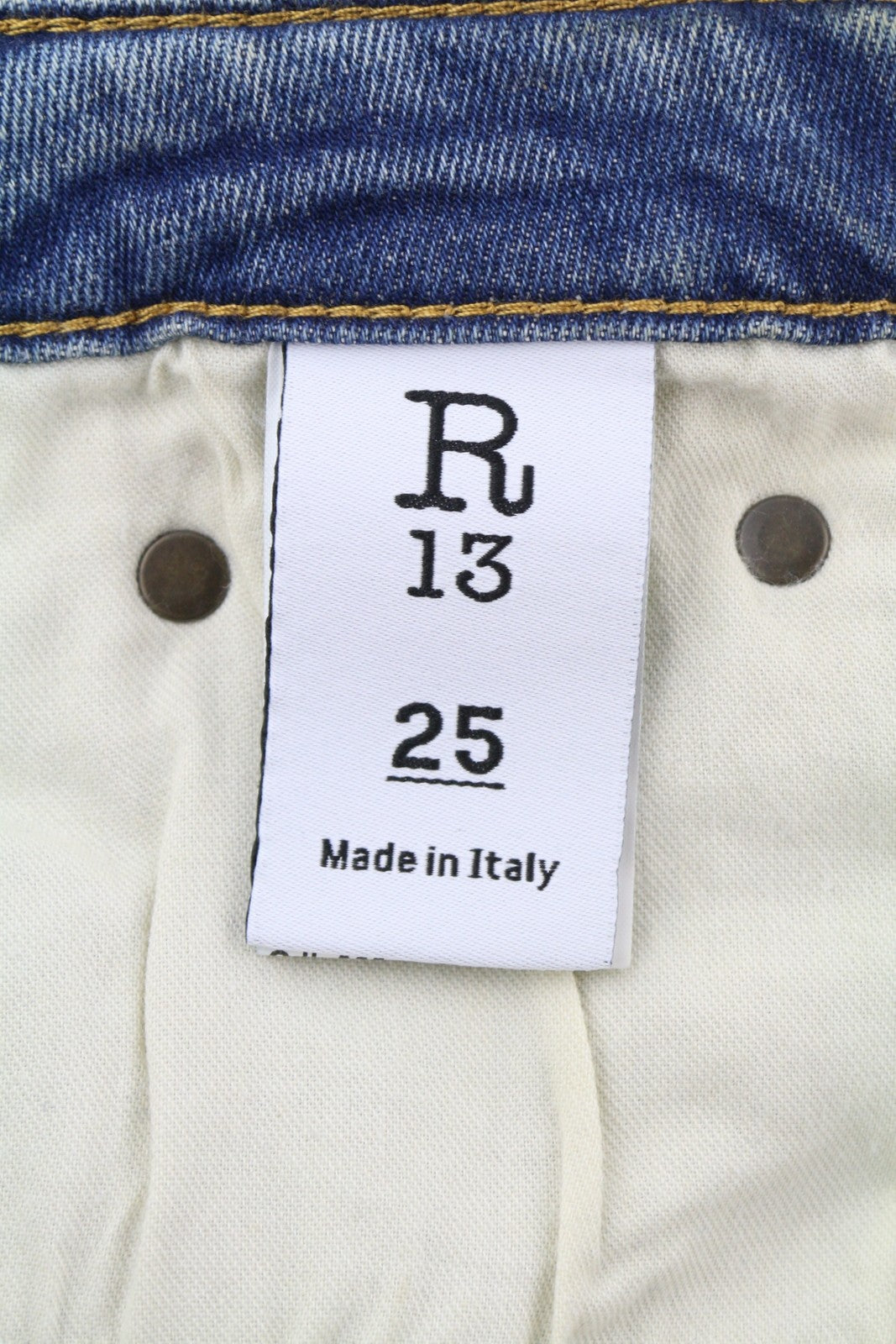 R13 Kick Fit Women Jeans 25 Kelly Stretch Washed Faded Ankle Cropped RRP€699