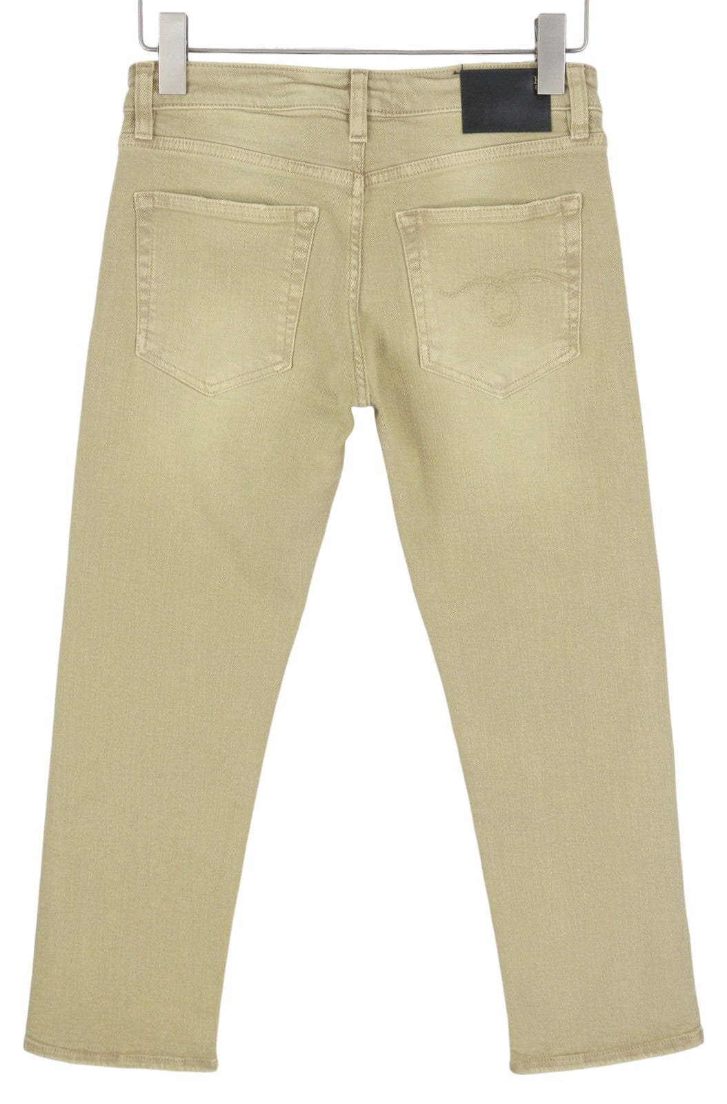R13 Boy Straight Women Jeans 26 Khaki Stretchy Faded Ankle Length Casual RRP€699
