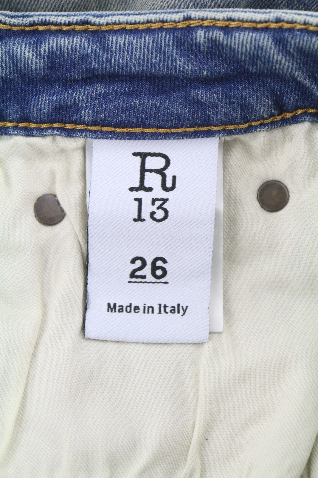 R13 Kick Fit Women Jeans 26 Kelly Stretch Washed Faded Ankle Length RRP€699 *