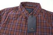 SCOTCH & SODA Ams Couture Men's Shirt S Checked Pattern Purple Brown Cotton