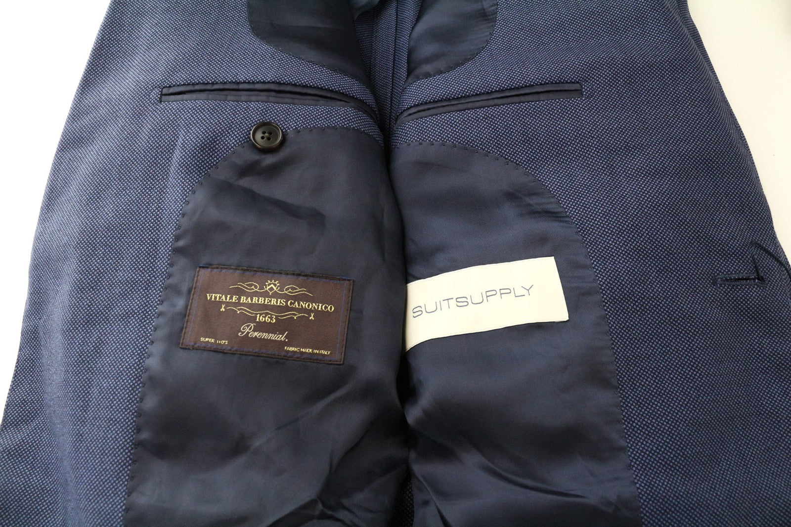 SUITSUPPLY La Spalla Men's Blazer UK36R Blue Wool Single-Breasted Classic Fit