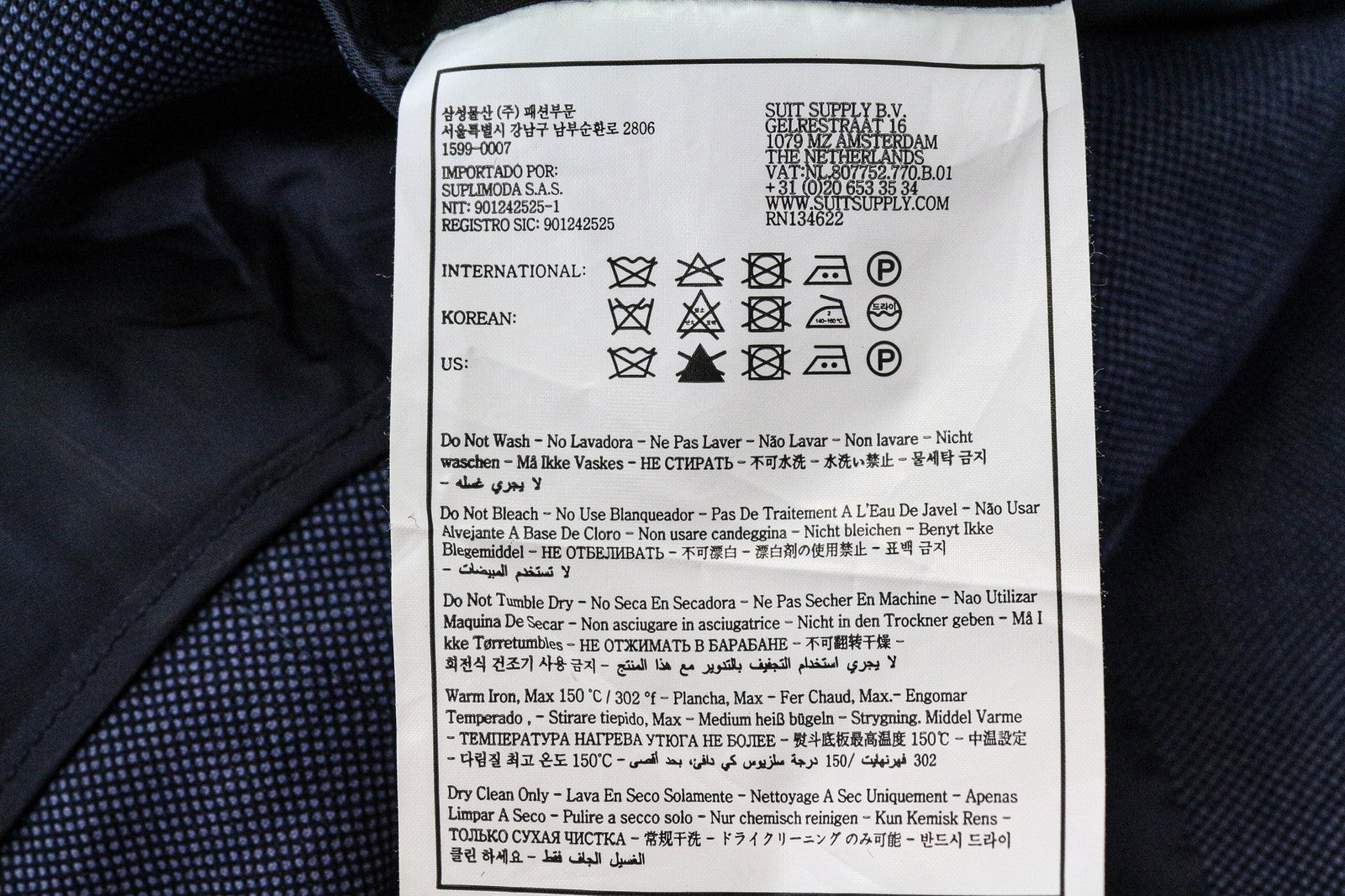 SUITSUPPLY La Spalla Men's Blazer UK36R Blue Wool Single-Breasted Classic Fit