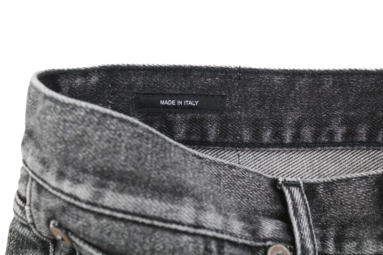 R13 Boyfriend Women Jeans 27 Black Washed Faded Ankle Length Cropped Zip Denim