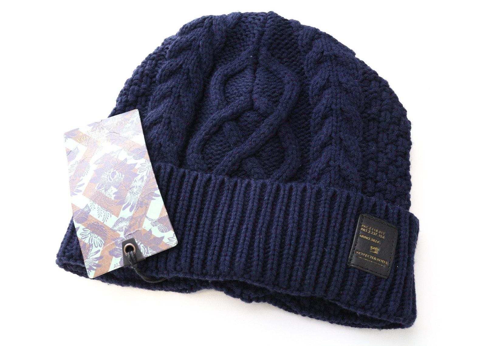 SCOTCH & SODA Men's Hat OS Navy Blue Beanie 2 Pack Chunky Wool Blend Knit