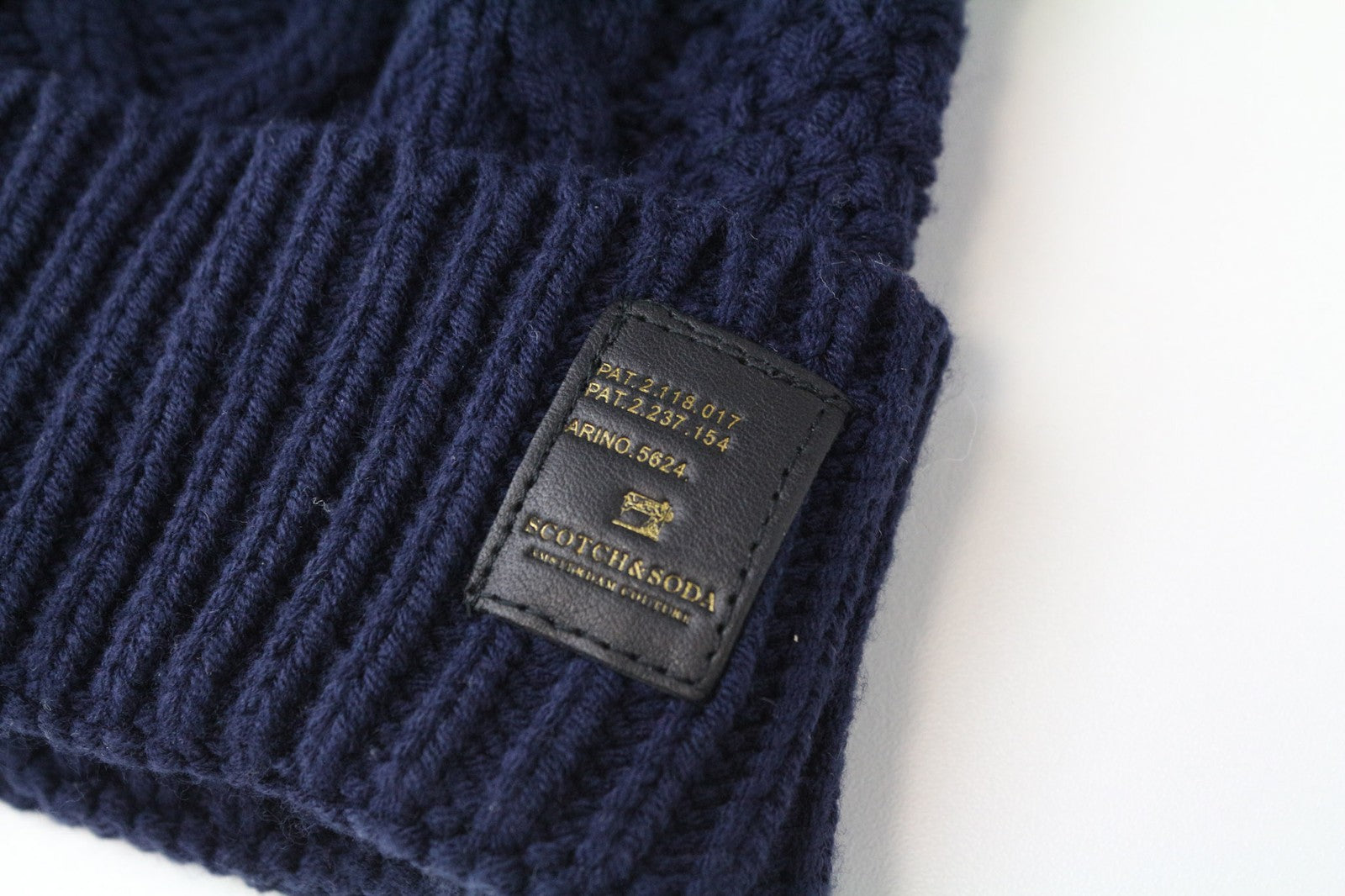 SCOTCH & SODA Men's Hat OS Navy Blue Beanie 2 Pack Chunky Wool Blend Knit