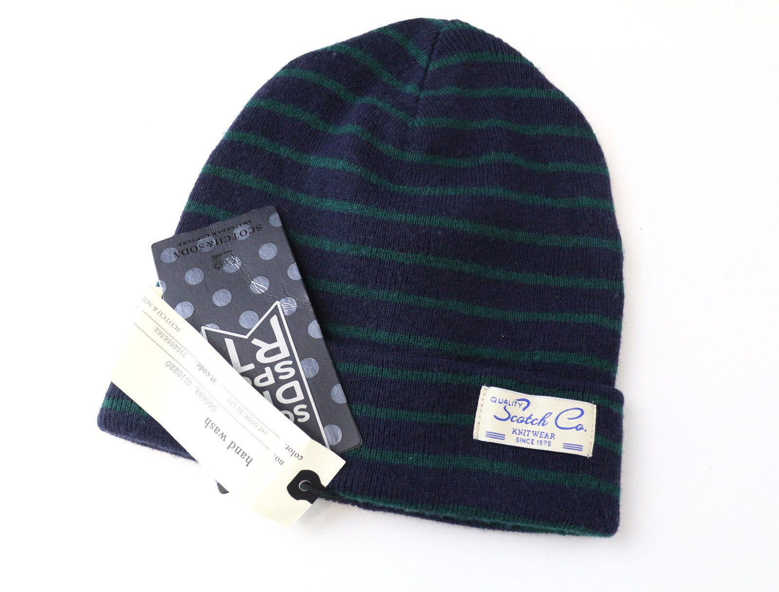SCOTCH & SODA Men's Hat OS Navy Blue Beanie 2 Pack Chunky Wool Blend Knit