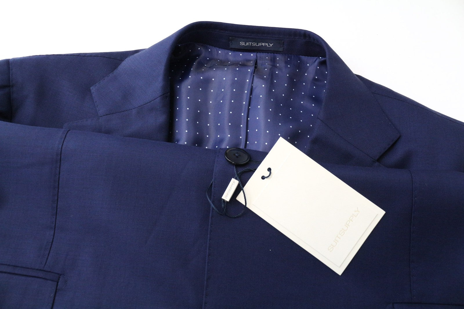 SUITSUPPLY La Spalla Men's Blazer UK50L Blue Wool Single-Breasted Classic Lined