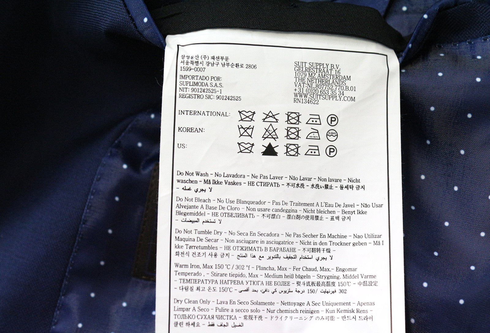 SUITSUPPLY La Spalla Men's Blazer UK50L Blue Wool Single-Breasted Classic Lined