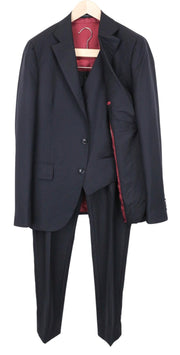 SUITSUPPLY La Spalla Men's Suit UK42R Blue Wool 3 Piece Single-Breasted Classic