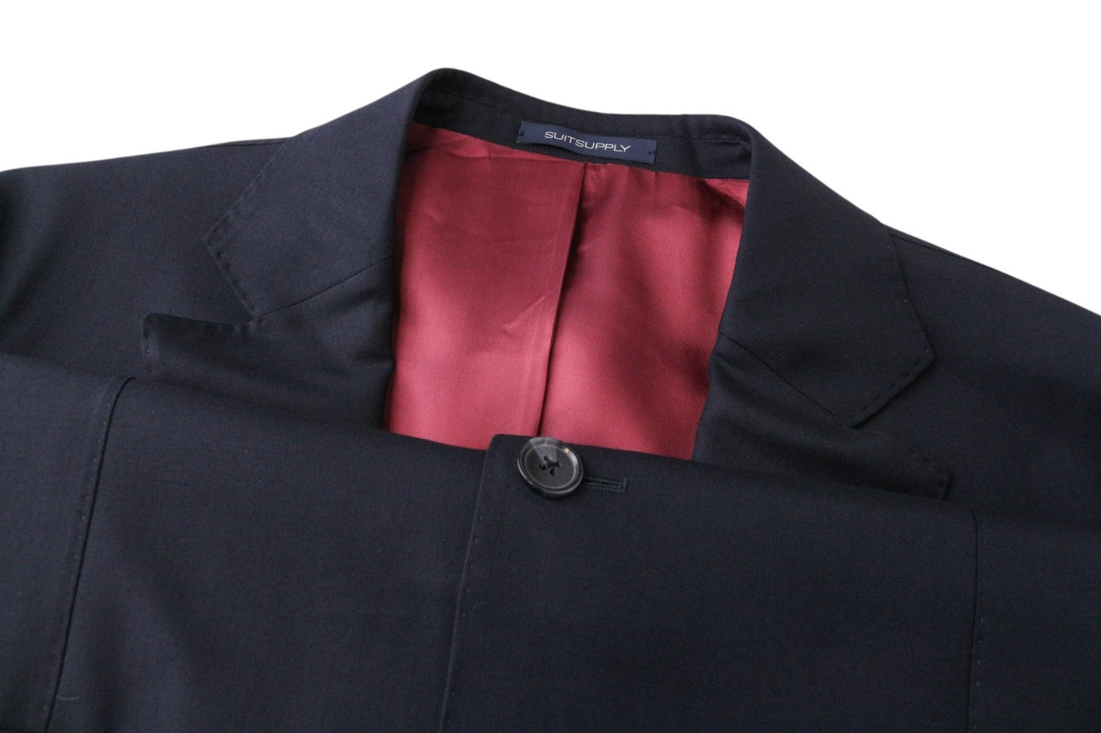 SUITSUPPLY La Spalla Men's Suit UK42R Blue Wool 3 Piece Single-Breasted Classic