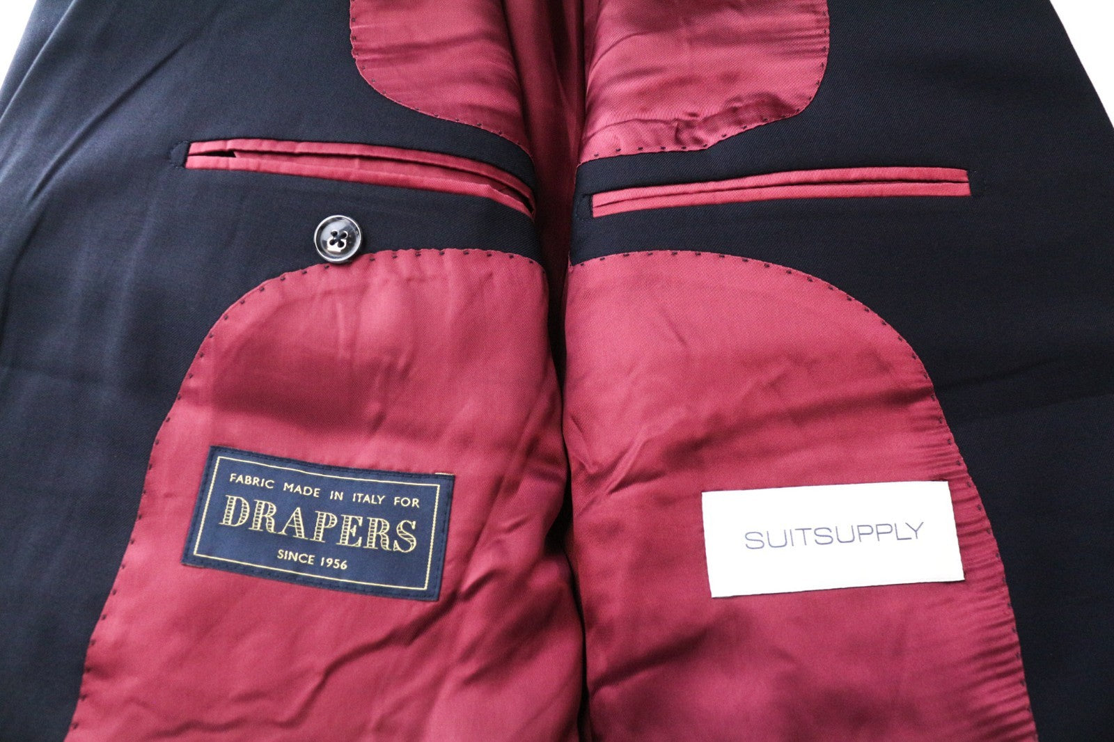 SUITSUPPLY La Spalla Men's Suit UK42R Blue Wool 3 Piece Single-Breasted Classic