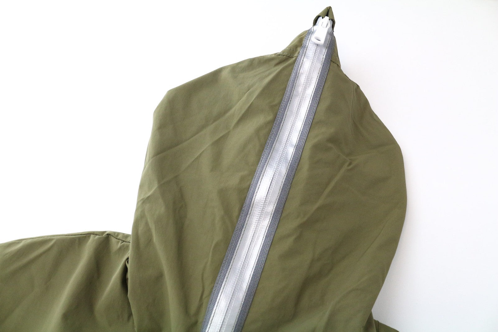 REPLAY Men's Jacket L Green Hooded Cotton Zip Windbreaker with Taped Seams