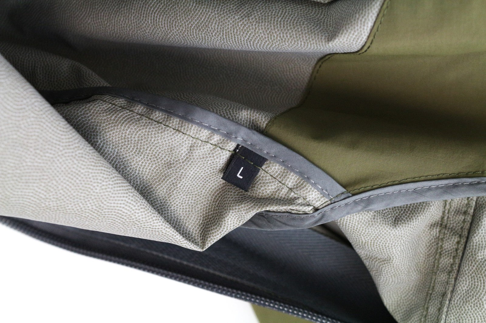 REPLAY Men's Jacket L Green Hooded Cotton Zip Windbreaker with Taped Seams